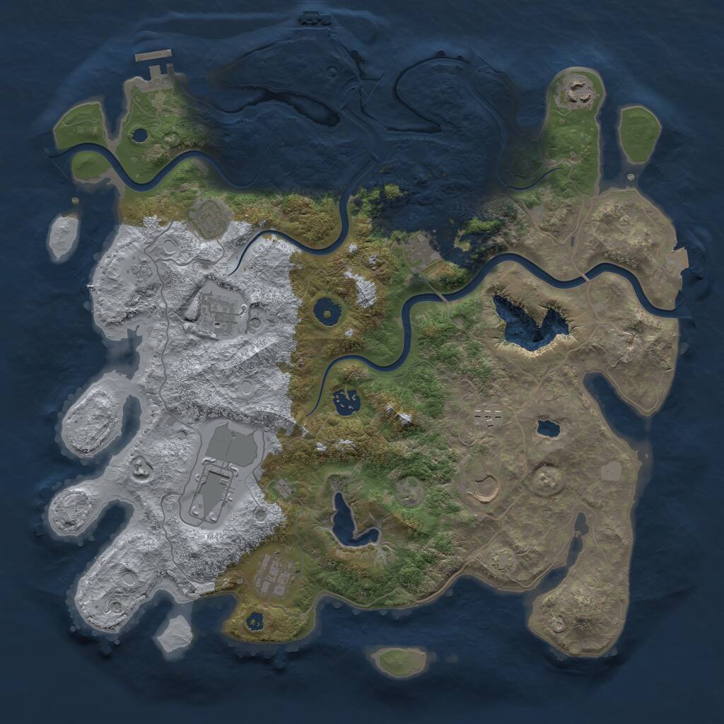 Rust Map: Procedural Map, Size: 4000, Seed: 446647516, 15 Monuments