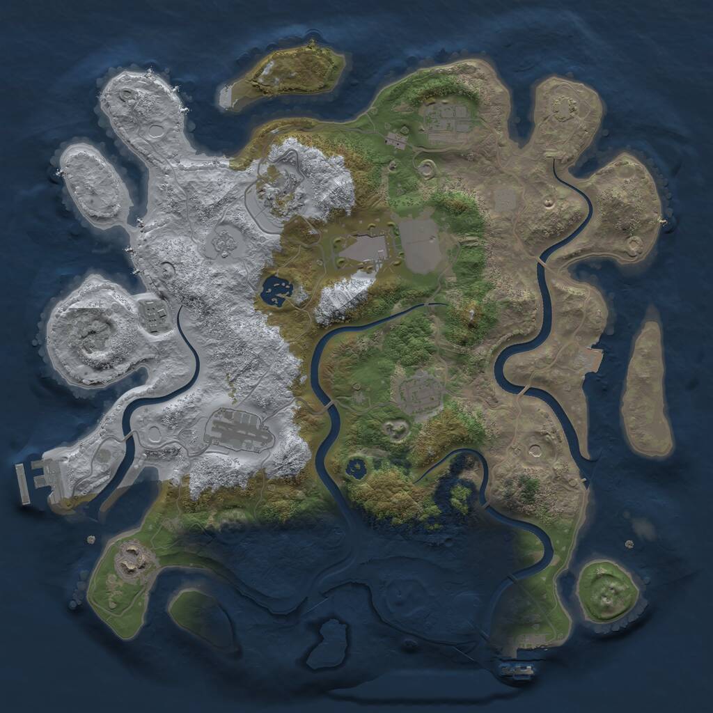 Rust Map: Procedural Map, Size: 3500, Seed: 67548532, 14 Monuments