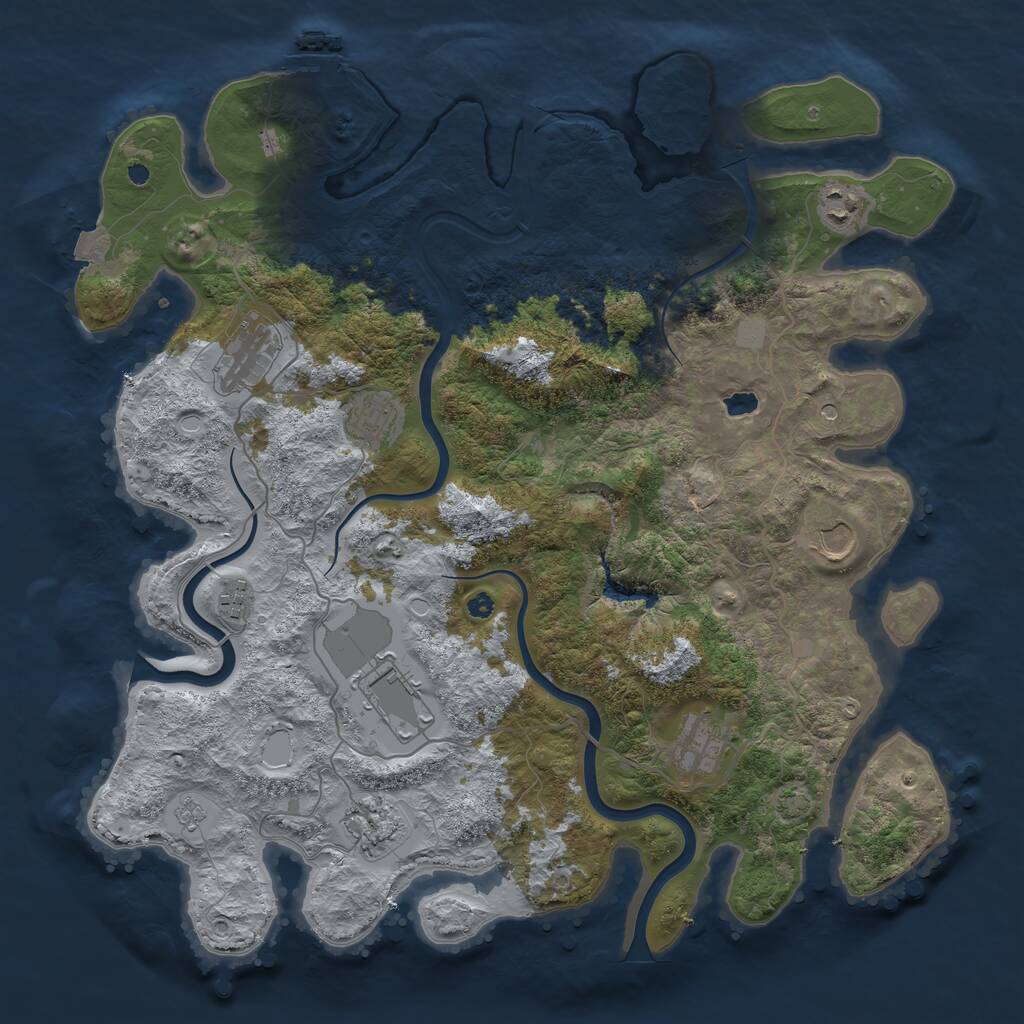 Rust Map: Procedural Map, Size: 4000, Seed: 200099933, 13 Monuments