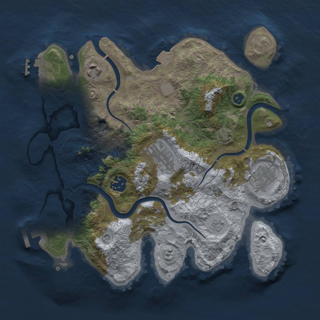 Rust Map: Procedural Map, Size: 3000, Seed: 43235686, 11 Monuments