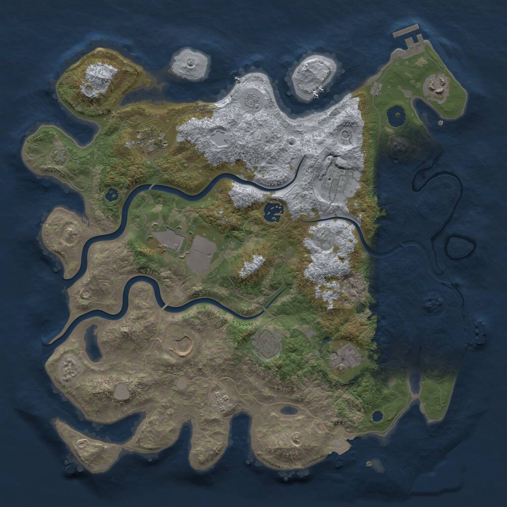 Rust Map: Procedural Map, Size: 3800, Seed: 986513, 15 Monuments