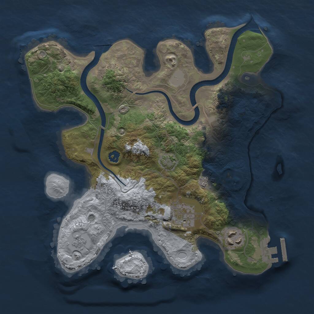Rust Map: Procedural Map, Size: 2690, Seed: 35000, 7 Monuments