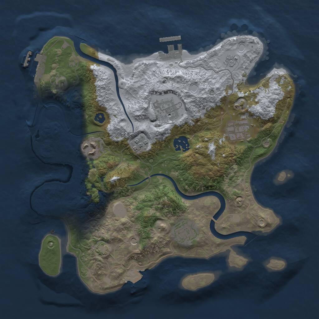 Rust Map: Procedural Map, Size: 3000, Seed: 1168566150, 12 Monuments