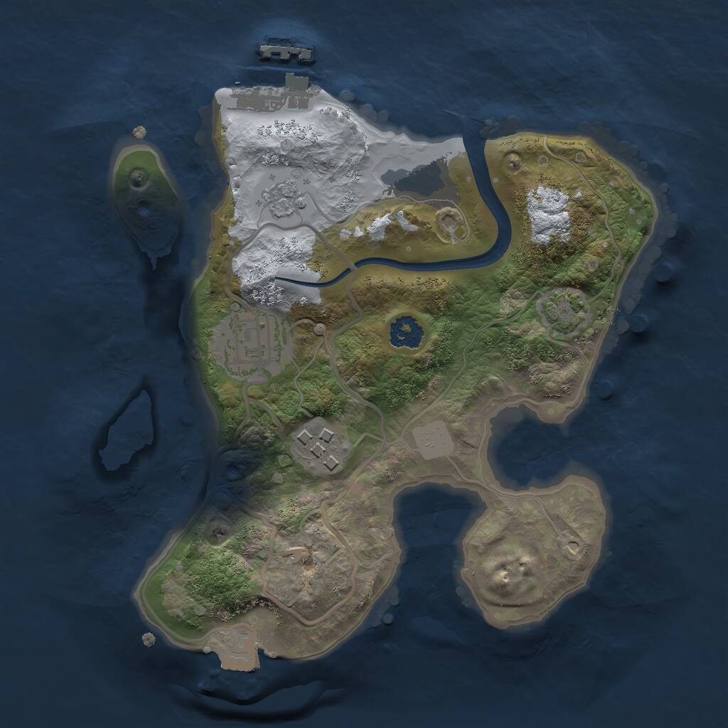Rust Map: Procedural Map, Size: 2200, Seed: 14420, 6 Monuments