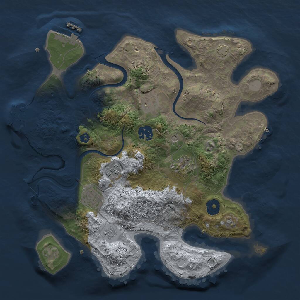 Rust Map: Procedural Map, Size: 3000, Seed: 379524128, 11 Monuments