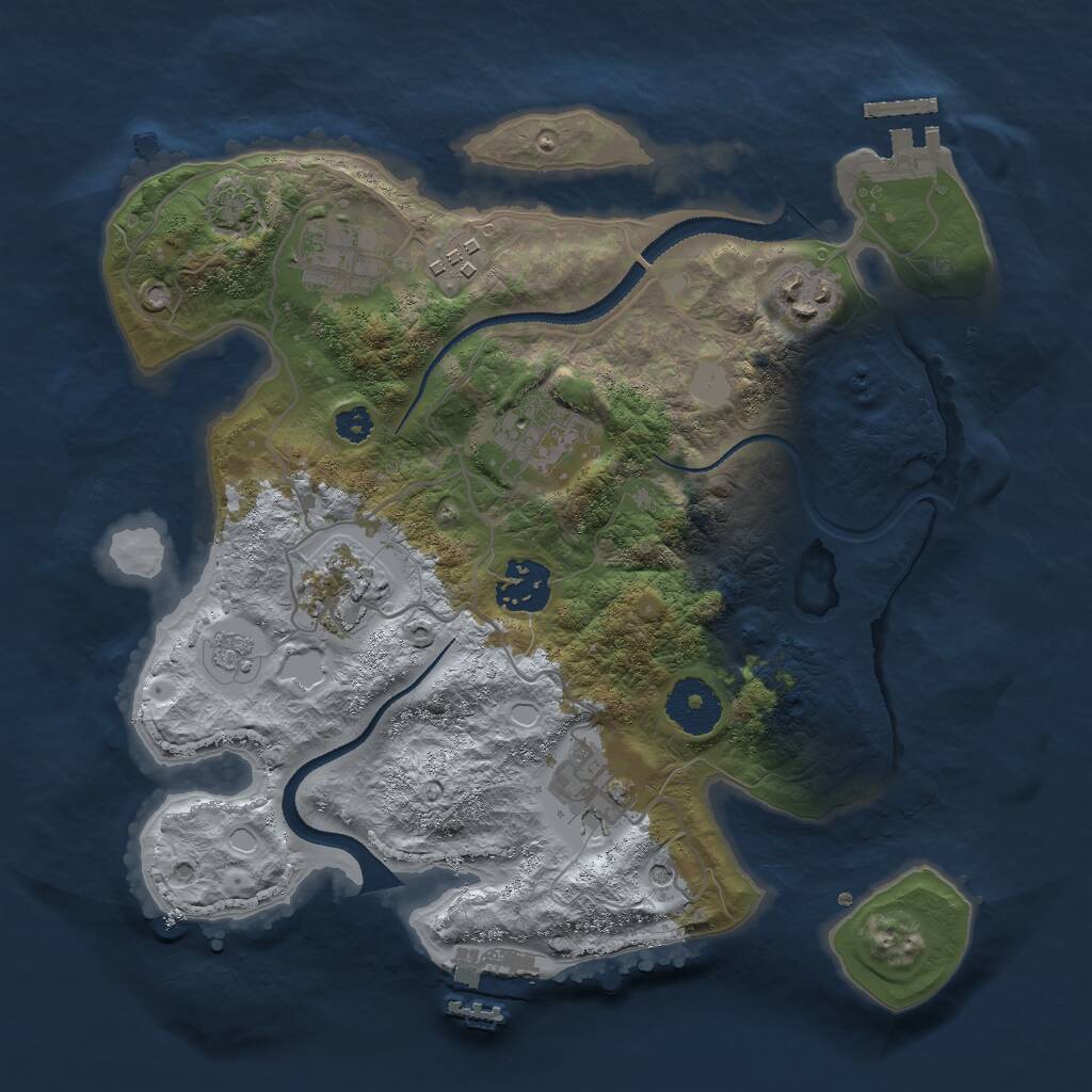Rust Map: Procedural Map, Size: 3000, Seed: 3312, 13 Monuments