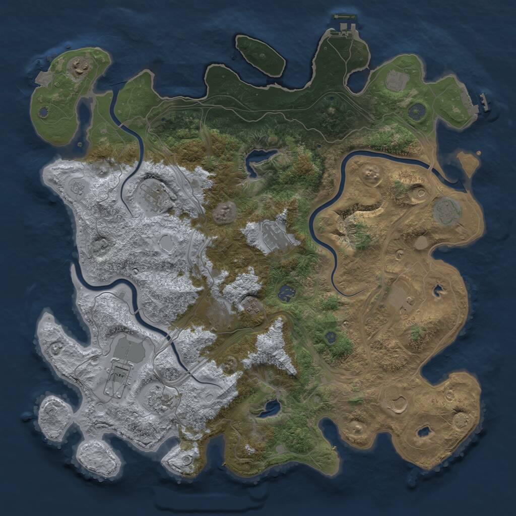 Rust Map: Procedural Map, Size: 4550, Seed: 13241972, 17 Monuments
