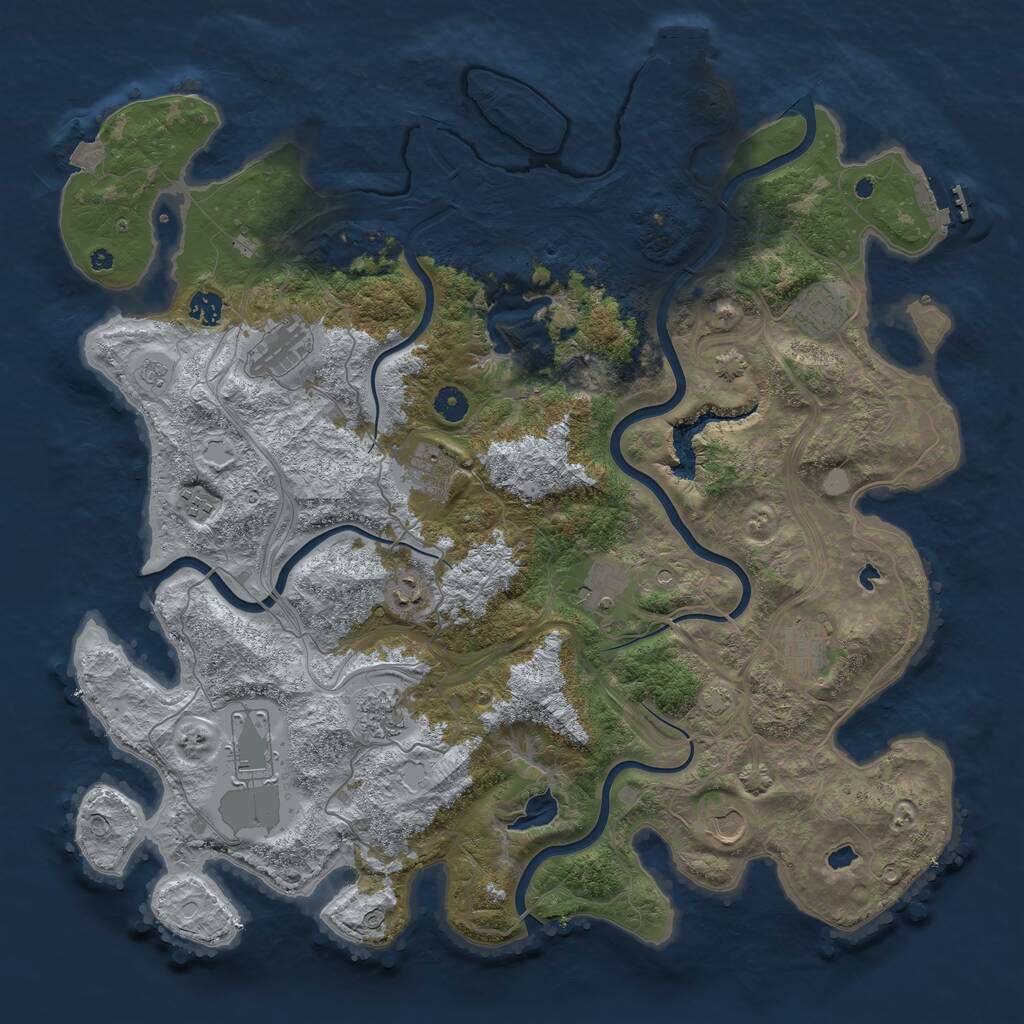 Rust Map: Procedural Map, Size: 4550, Seed: 13241972, 17 Monuments