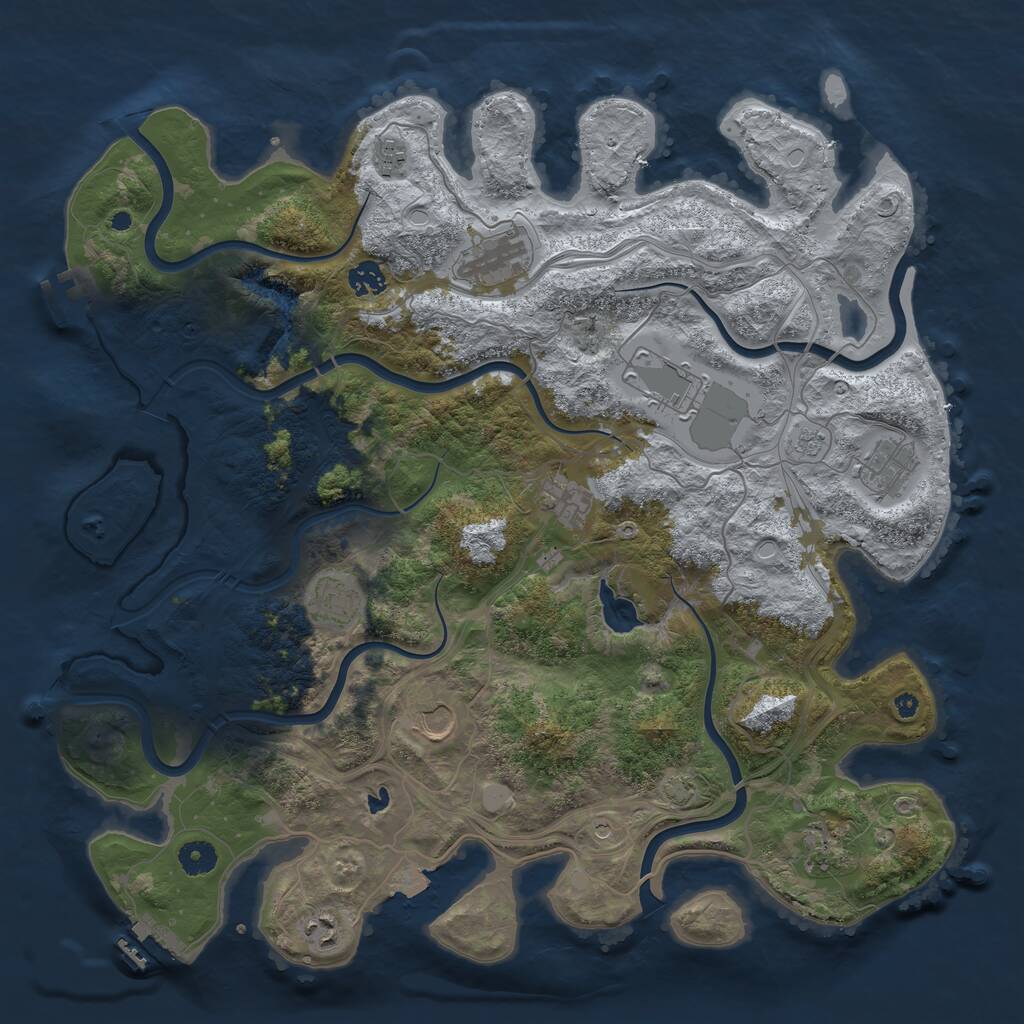 Rust Map: Procedural Map, Size: 4250, Seed: 58136, 16 Monuments