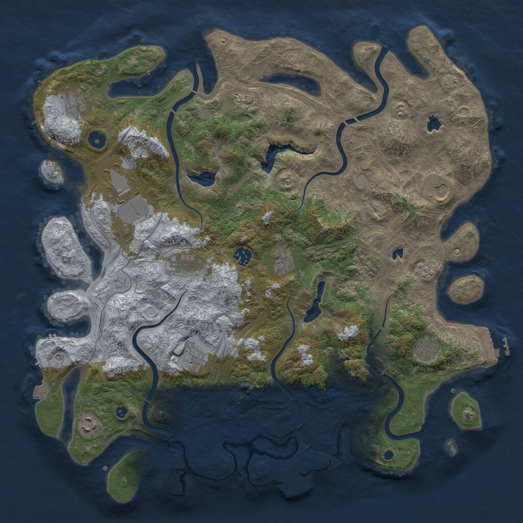 Rust Map: Procedural Map, Size: 4500, Seed: 1518158184, 17 Monuments