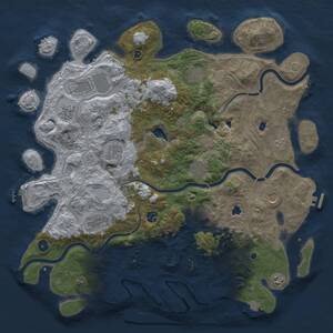 Thumbnail Rust Map: Procedural Map, Size: 4500, Seed: 419043390, 17 Monuments