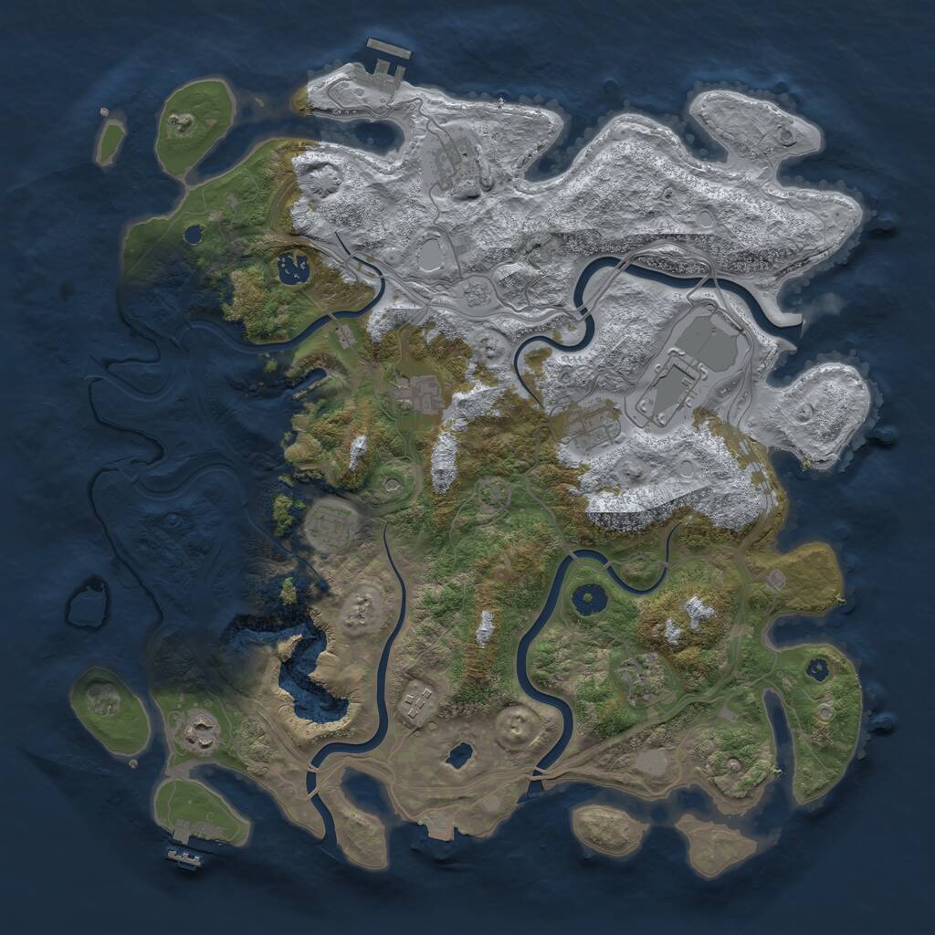 Rust Map: Procedural Map, Size: 4250, Seed: 1963775947, 15 Monuments