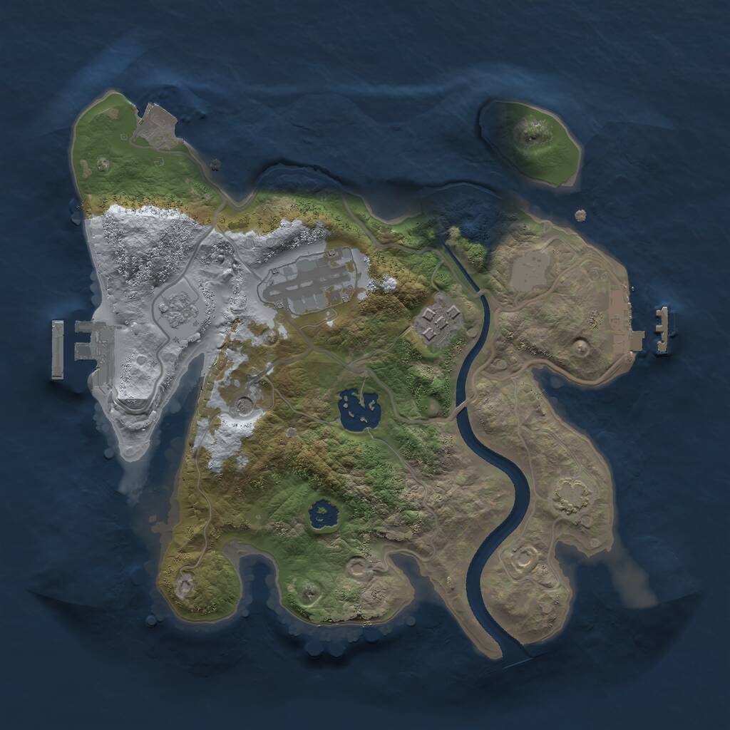 Rust Map: Procedural Map, Size: 2500, Seed: 330, 9 Monuments
