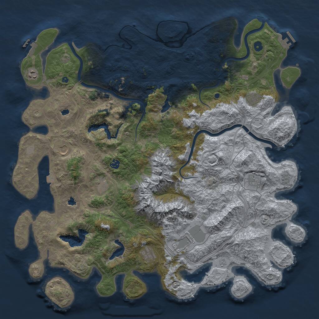 Rust Map: Procedural Map, Size: 5000, Seed: 1607583, 15 Monuments