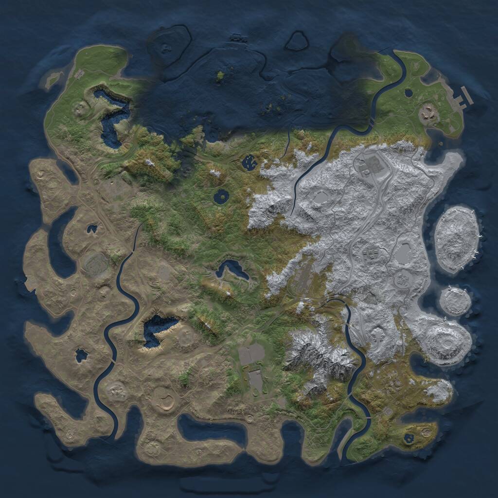 Rust Map: Procedural Map, Size: 5000, Seed: 1666804934, 16 Monuments