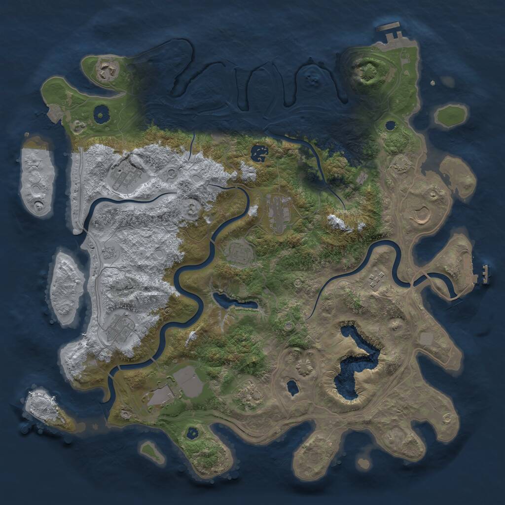 Rust Map: Procedural Map, Size: 4250, Seed: 1272368050, 16 Monuments