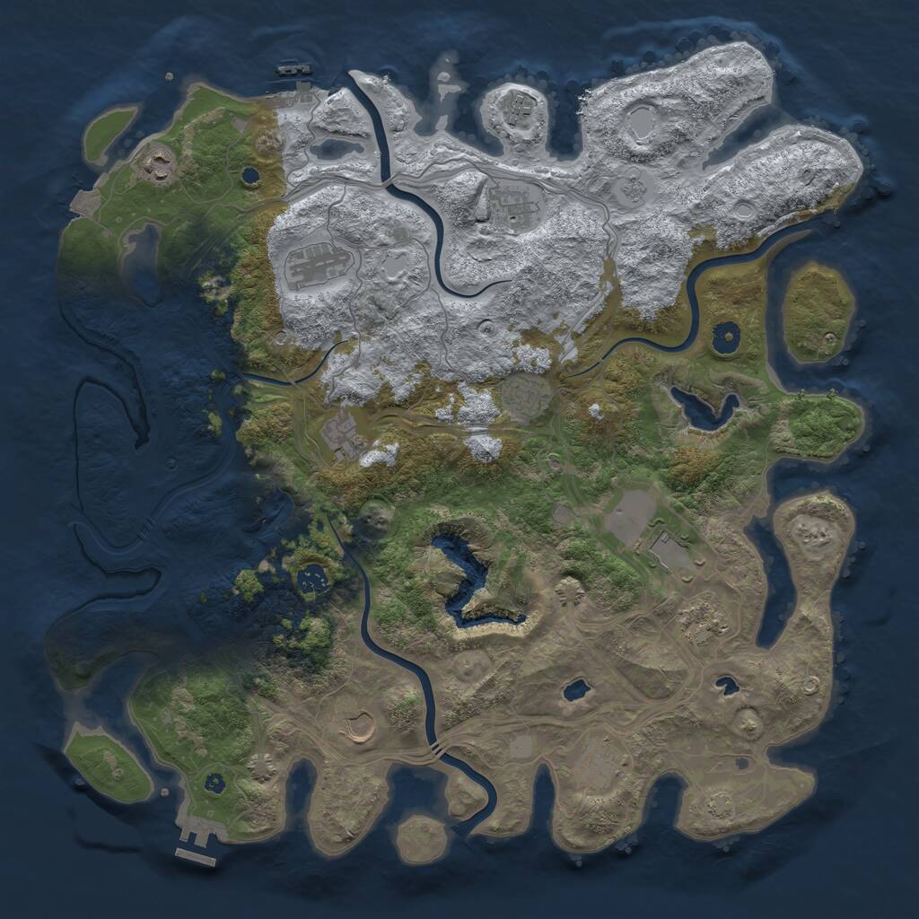 Rust Map: Procedural Map, Size: 4500, Seed: 962447518, 17 Monuments