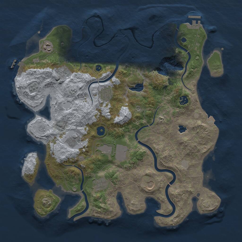 Rust Map: Procedural Map, Size: 4000, Seed: 509977676, 15 Monuments