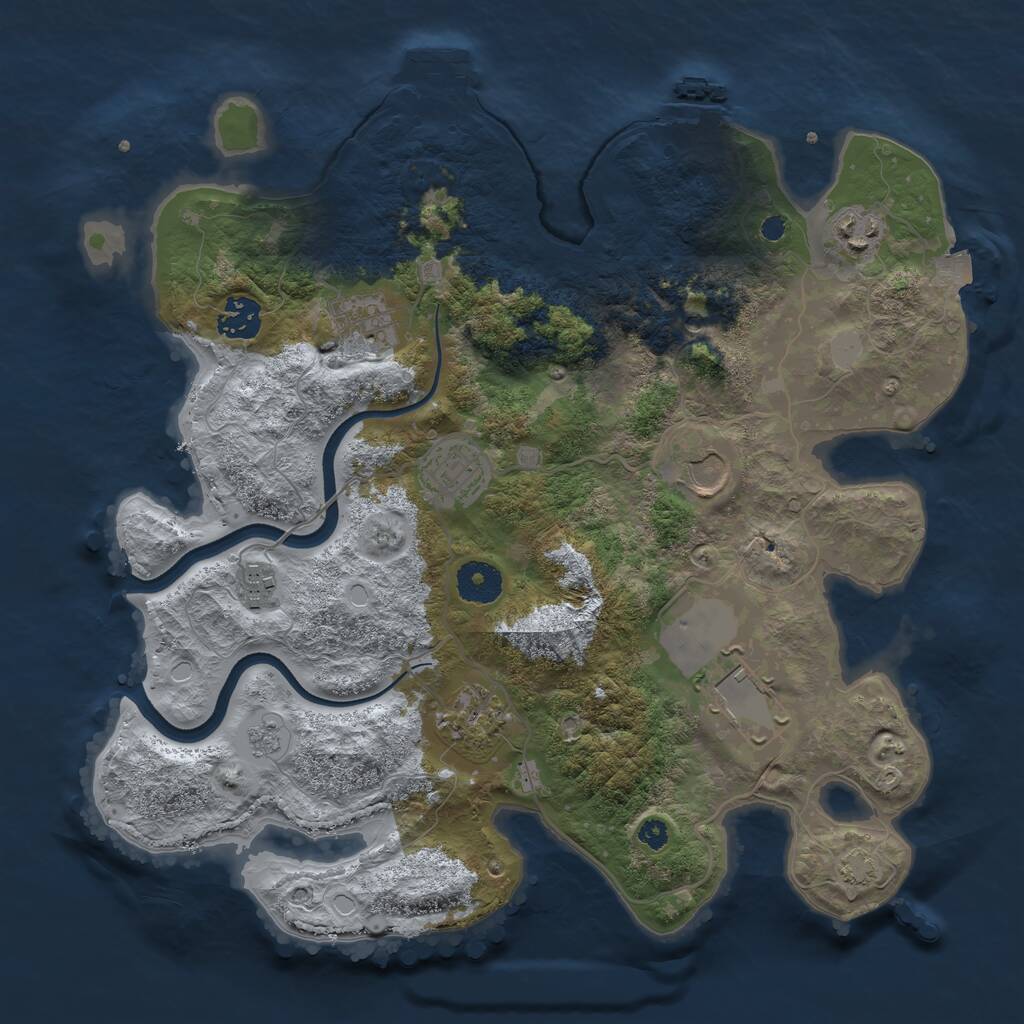 Rust Map: Procedural Map, Size: 3500, Seed: 456456678, 14 Monuments
