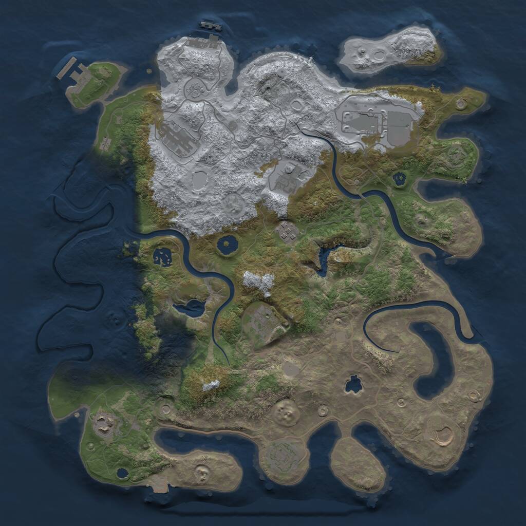 Rust Map: Procedural Map, Size: 4000, Seed: 916, 15 Monuments