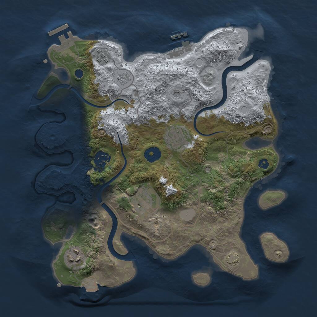 Rust Map: Procedural Map, Size: 3000, Seed: 17048, 11 Monuments