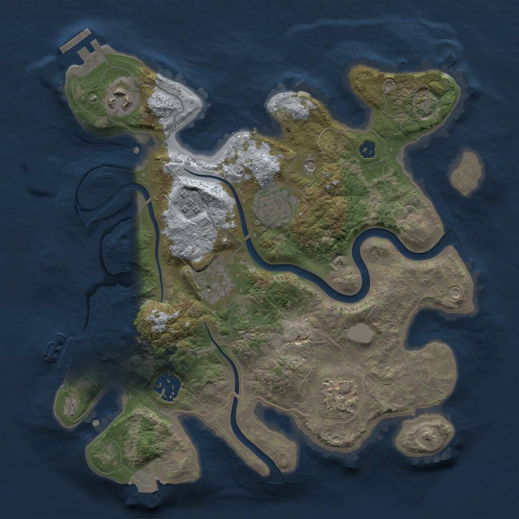 Rust Map: Procedural Map, Size: 3000, Seed: 29731, 11 Monuments