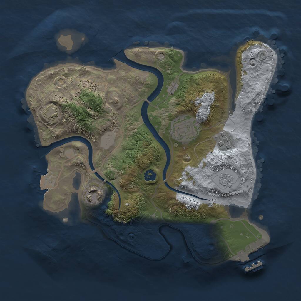 Rust Map: Procedural Map, Size: 2500, Seed: 481965, 7 Monuments
