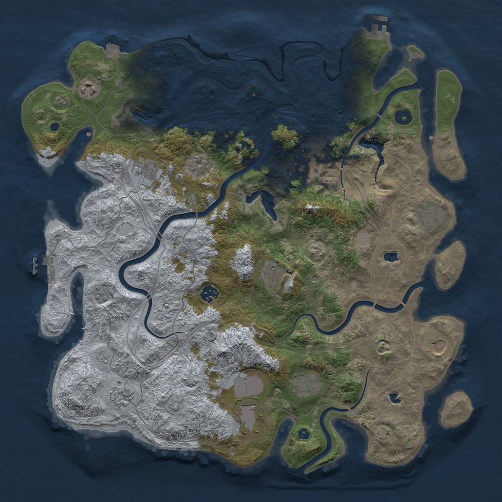 Rust Map: Procedural Map, Size: 4500, Seed: 680018148, 17 Monuments