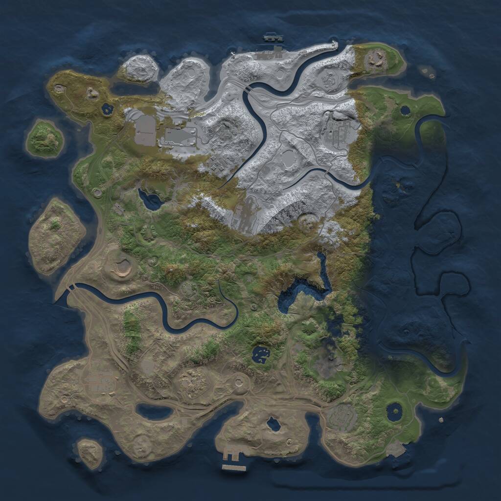Rust Map: Procedural Map, Size: 4250, Seed: 4072025, 17 Monuments