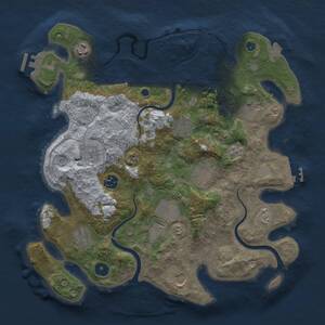 Thumbnail Rust Map: Procedural Map, Size: 3600, Seed: 603743, 16 Monuments