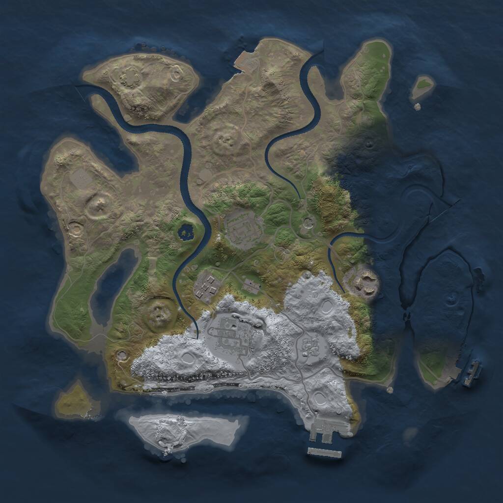 Rust Map: Procedural Map, Size: 3000, Seed: 10312020, 10 Monuments