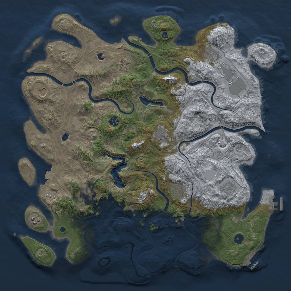 Rust Map: Procedural Map, Size: 4500, Seed: 815244946, 17 Monuments