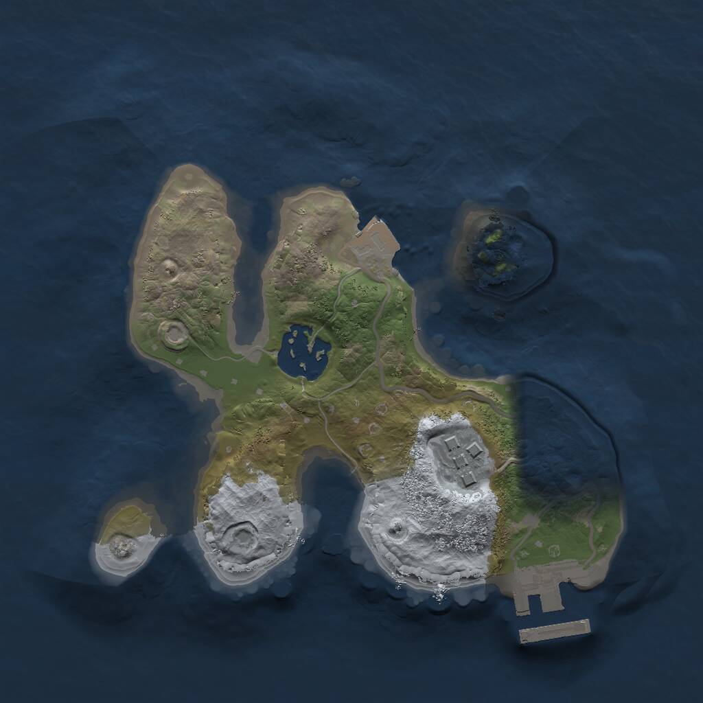 Rust Map: Procedural Map, Size: 2000, Seed: 98985, 4 Monuments