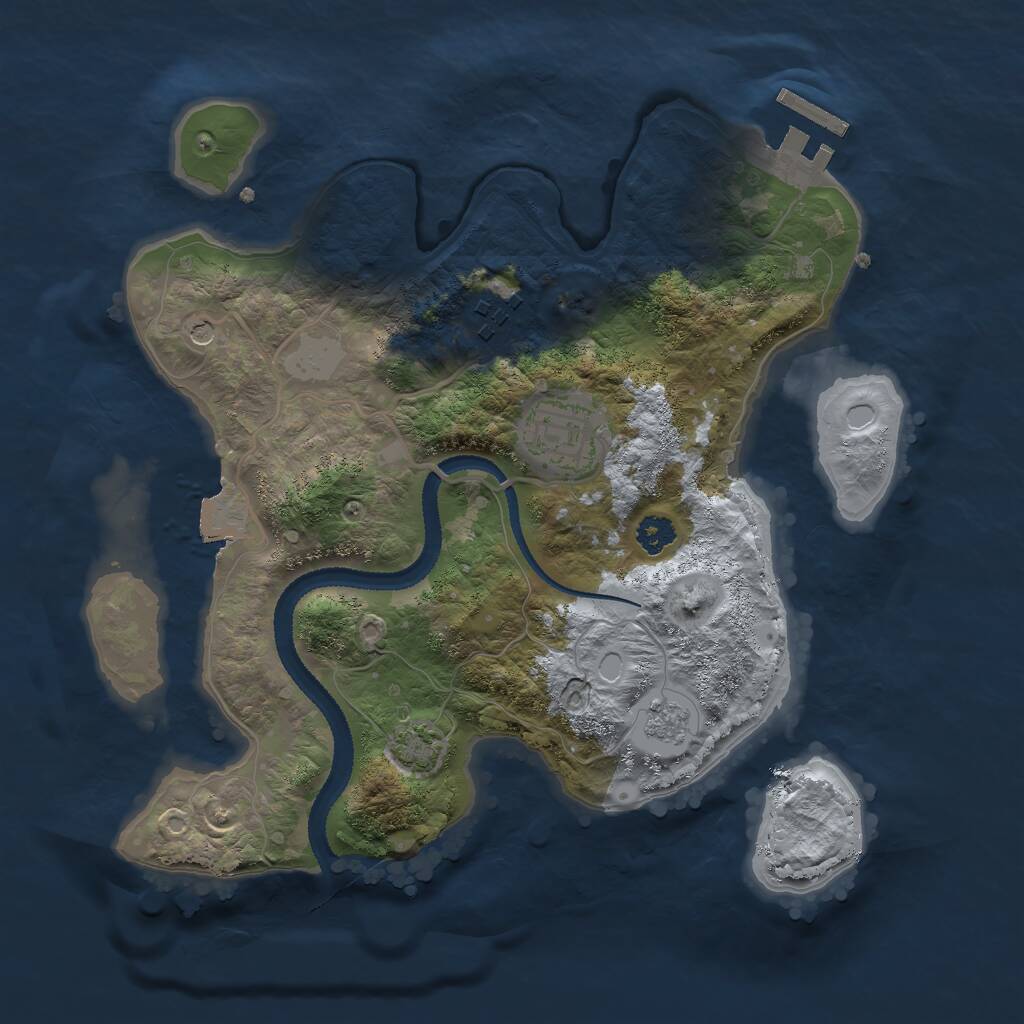 Rust Map: Procedural Map, Size: 2700, Seed: 100864907, 7 Monuments