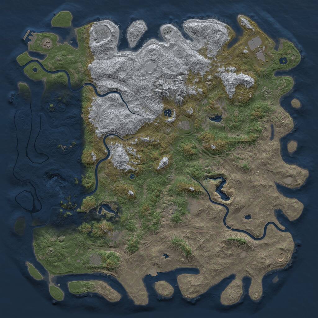Rust Map: Procedural Map, Size: 6000, Seed: 1409923088, 17 Monuments
