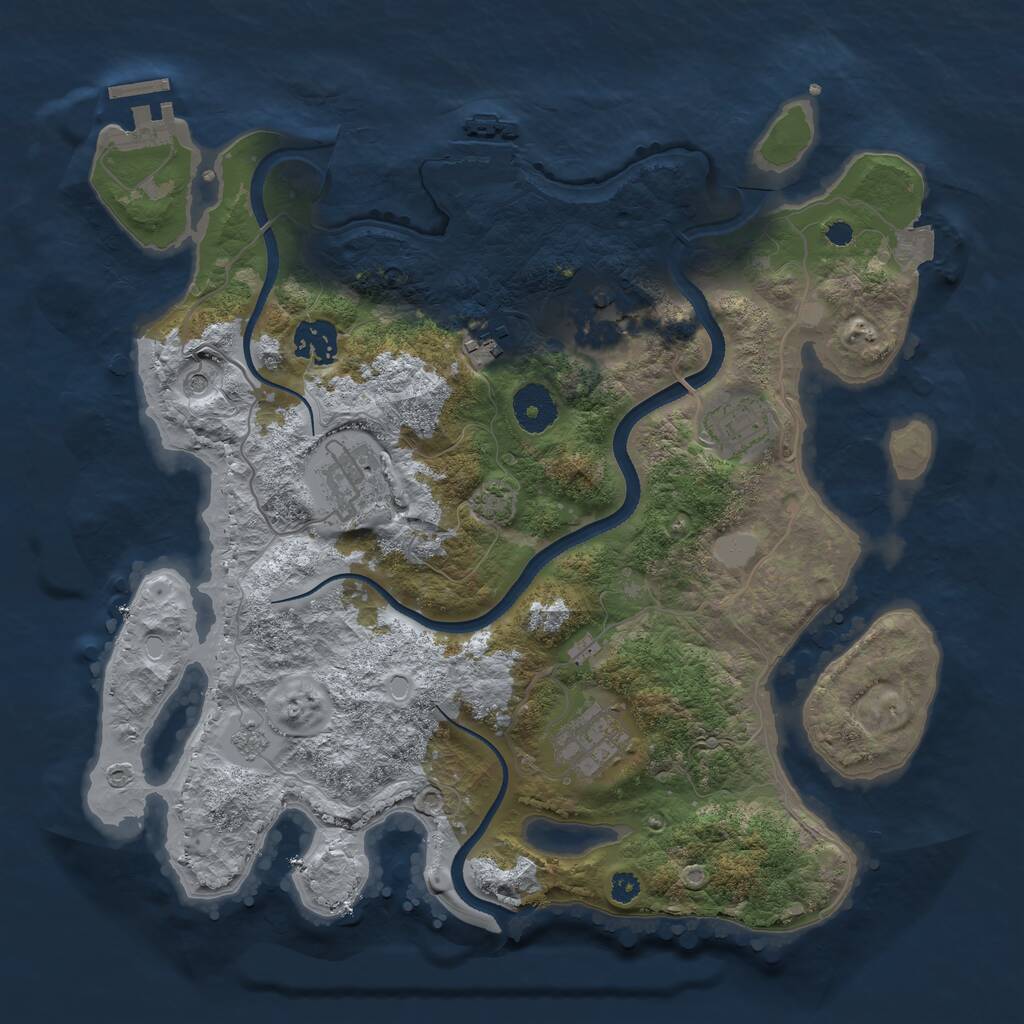 Rust Map: Procedural Map, Size: 3380, Seed: 767479557, 12 Monuments