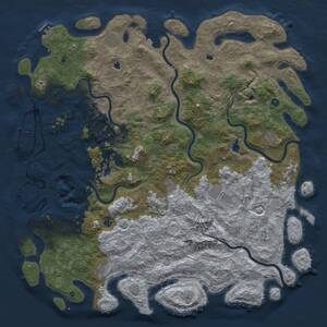 Thumbnail Rust Map: Procedural Map, Size: 6000, Seed: 1452452, 17 Monuments