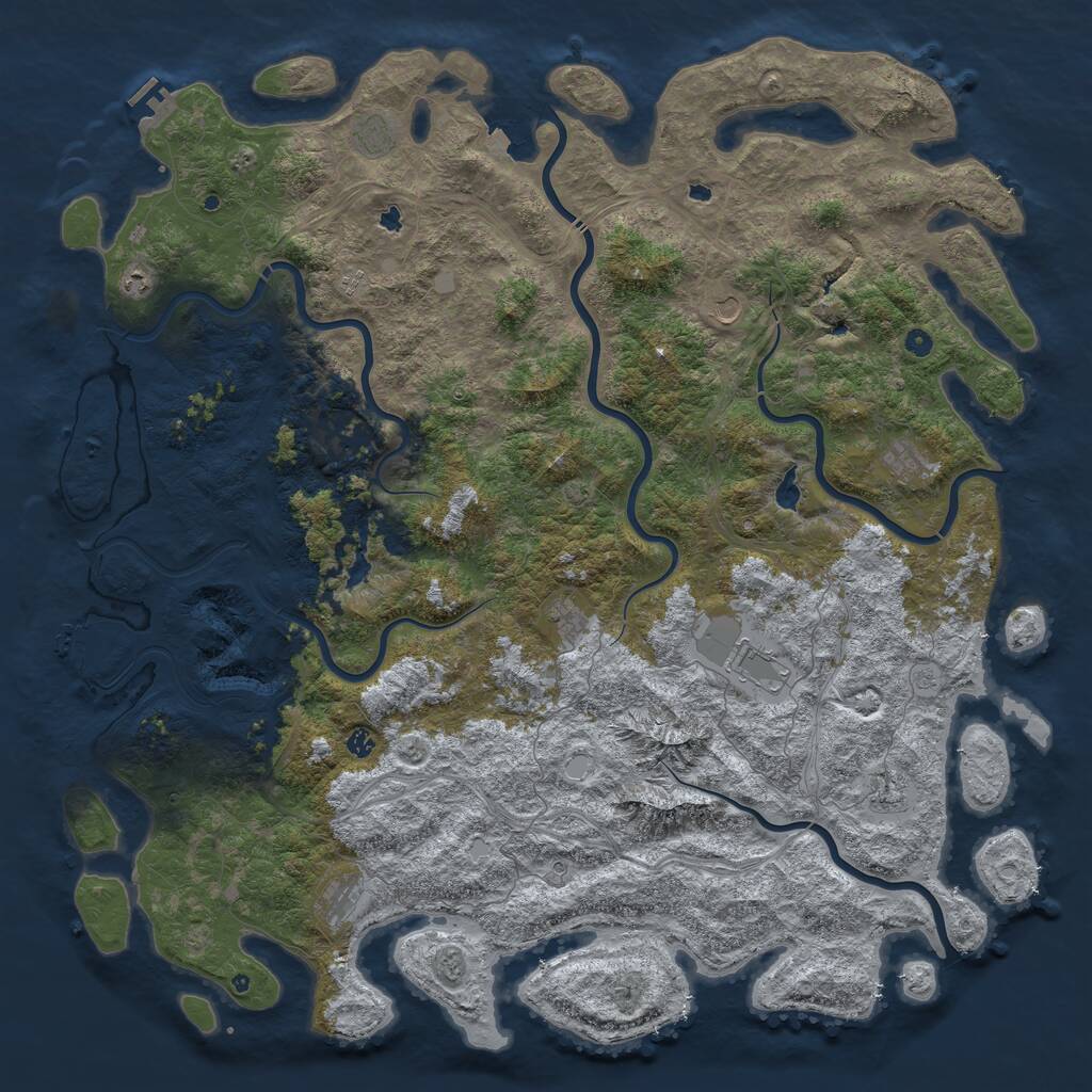 Rust Map: Procedural Map, Size: 6000, Seed: 1452452, 17 Monuments