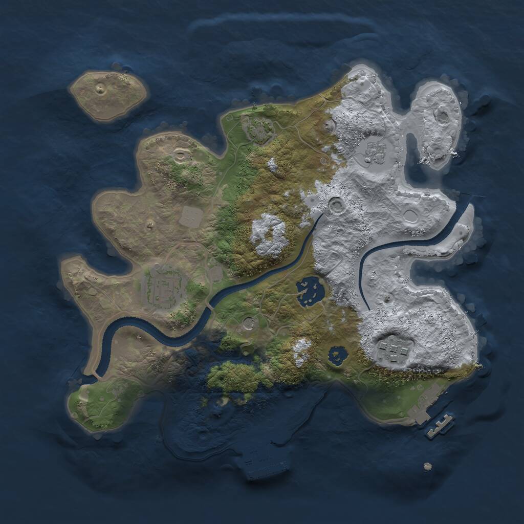 Rust Map: Procedural Map, Size: 2700, Seed: 122824, 9 Monuments