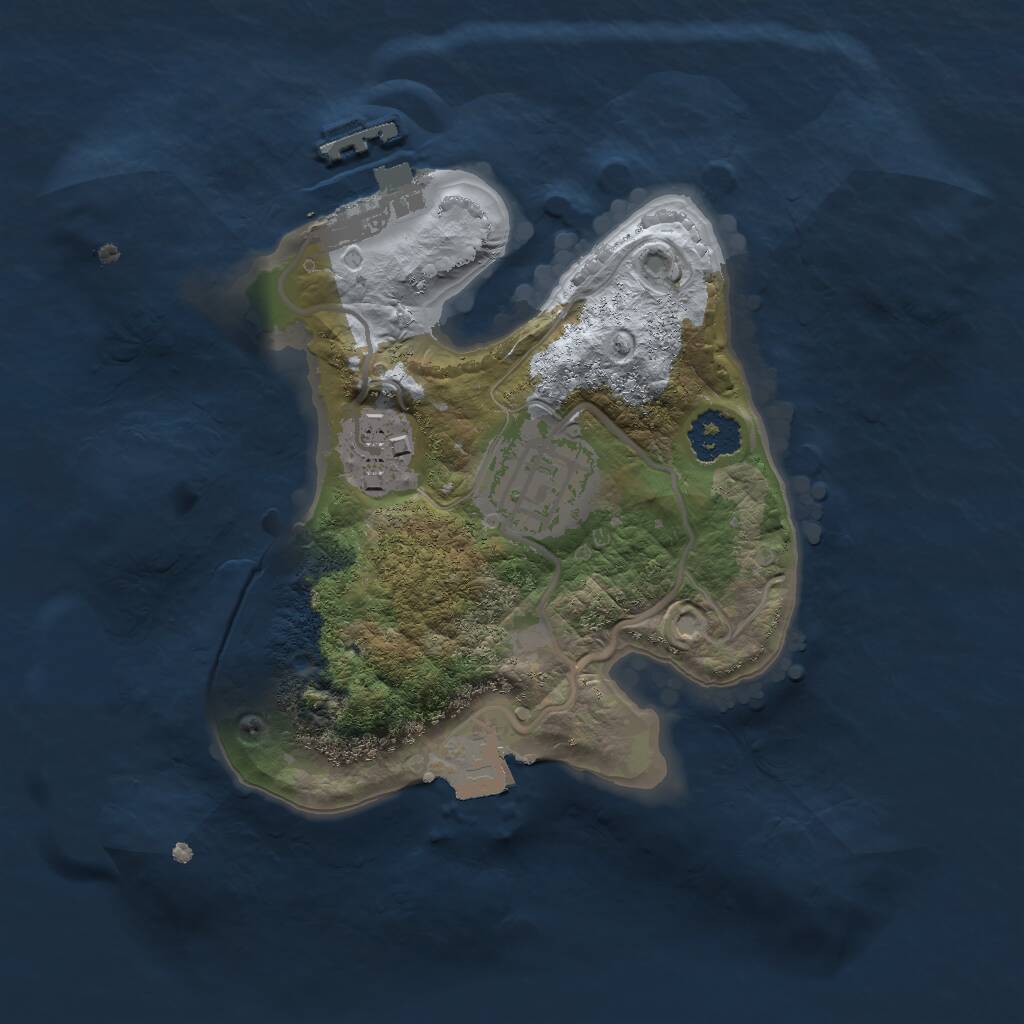 Rust Map: Procedural Map, Size: 2000, Seed: 1803805858, 4 Monuments