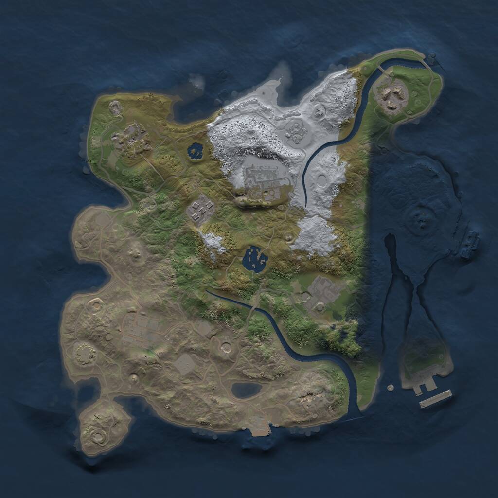 Rust Map: Procedural Map, Size: 3000, Seed: 267333789, 13 Monuments