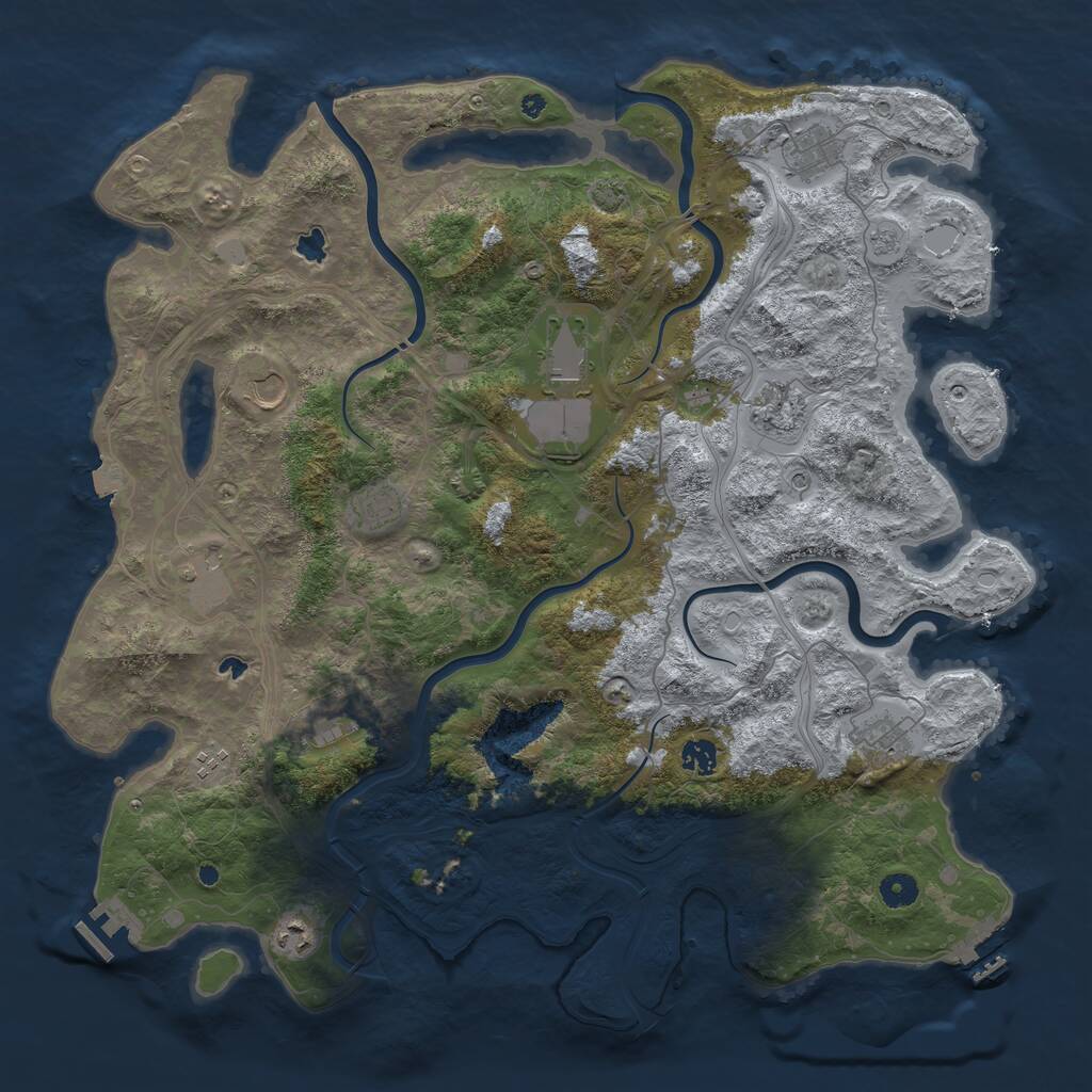 Rust Map: Procedural Map, Size: 4500, Seed: 430420088, 17 Monuments