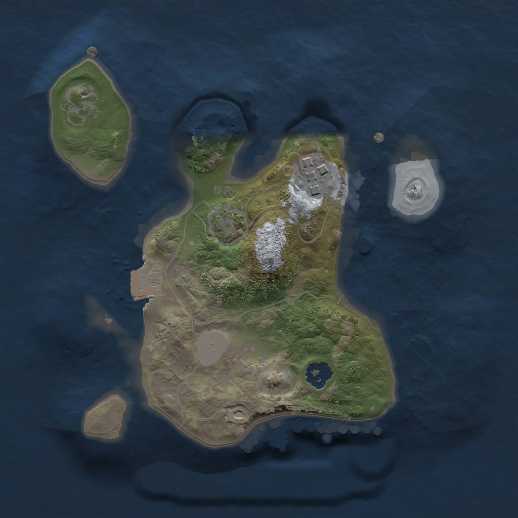 Rust Map: Procedural Map, Size: 2000, Seed: 1132671819, 3 Monuments