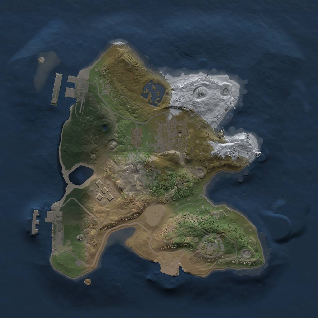 Rust Map: Procedural Map, Size: 2000, Seed: 1300, 7 Monuments