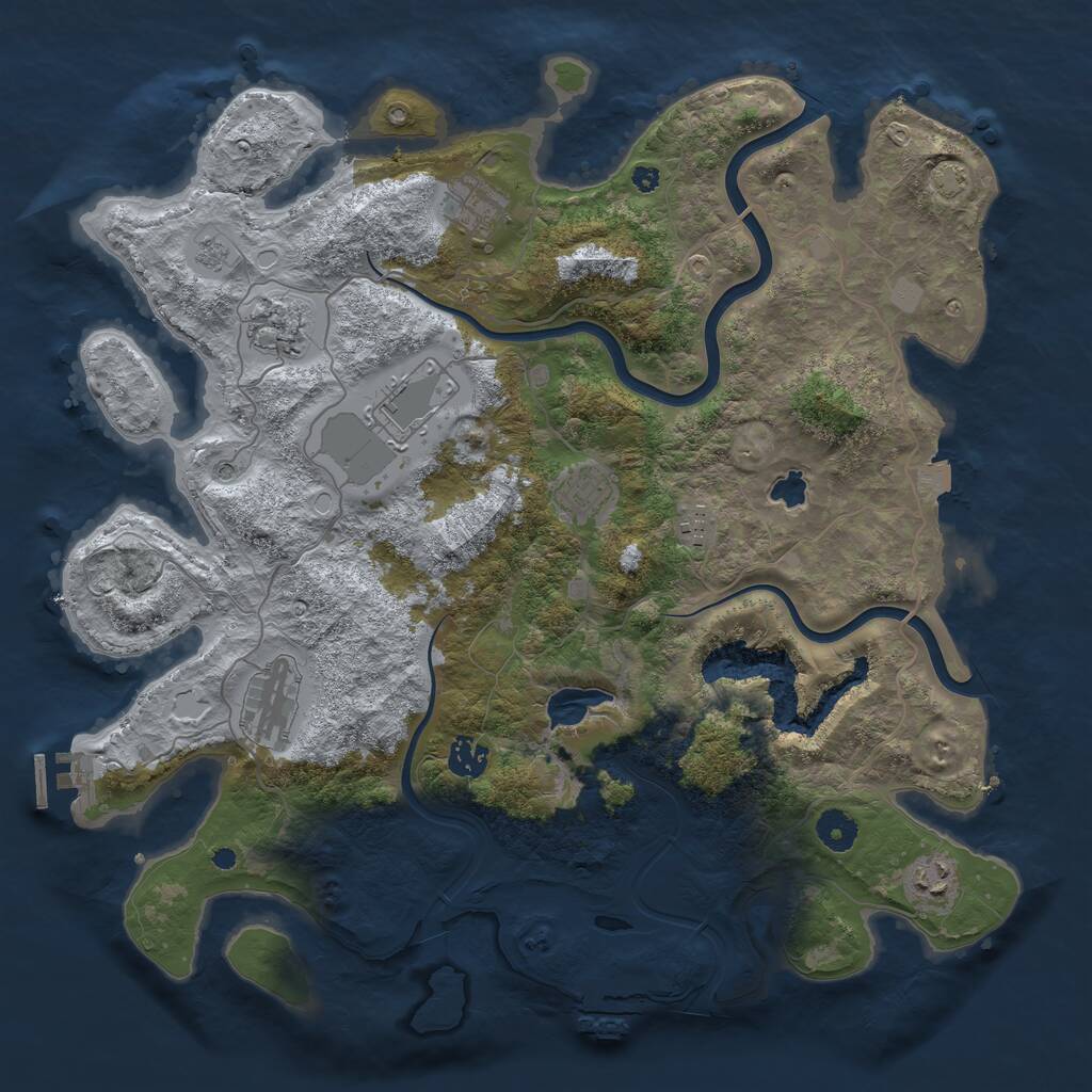 Rust Map: Procedural Map, Size: 4000, Seed: 67548532, 14 Monuments