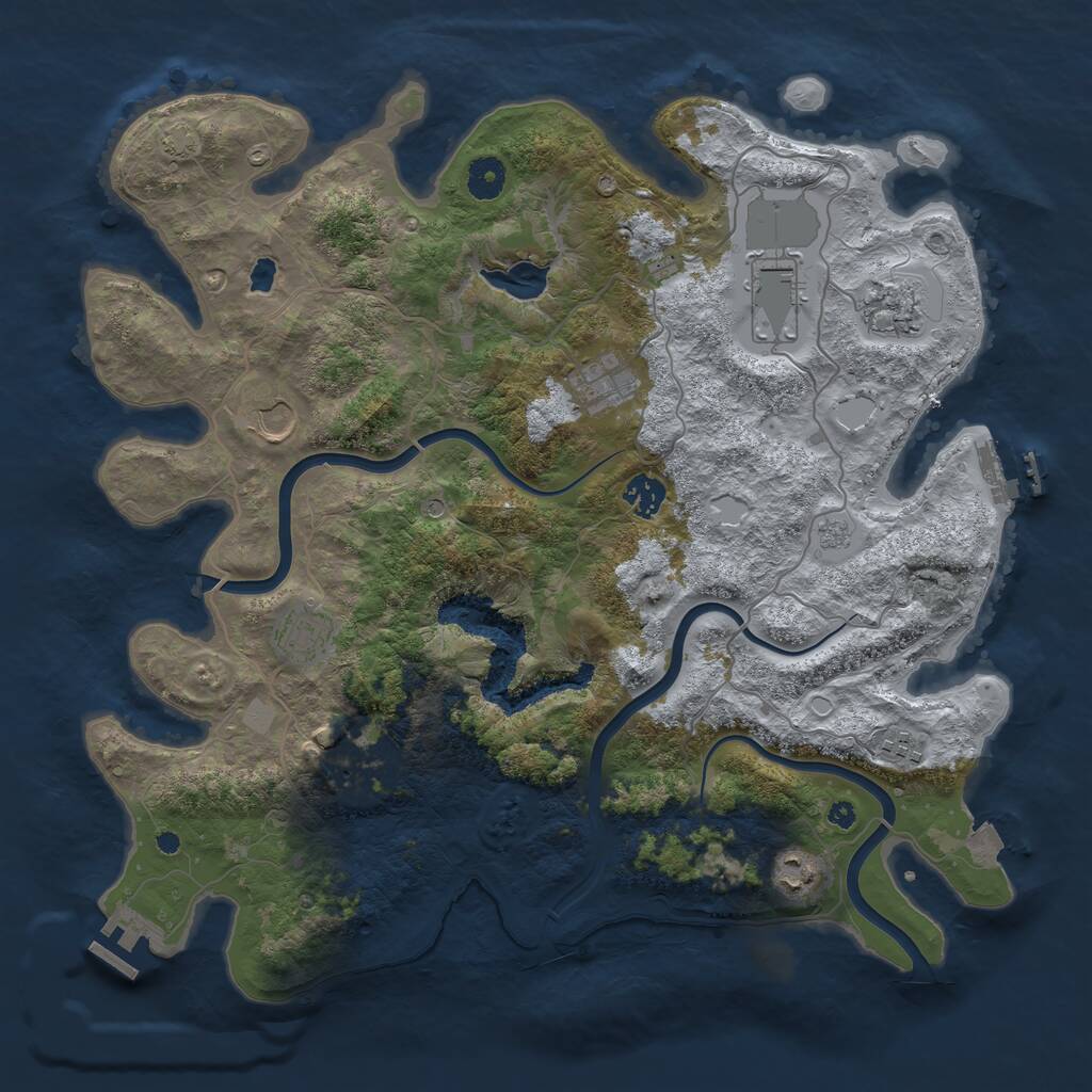 Rust Map: Procedural Map, Size: 4000, Seed: 122824, 15 Monuments