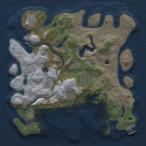Thumbnail Rust Map: Procedural Map, Size: 4000, Seed: 436092754, 14 Monuments
