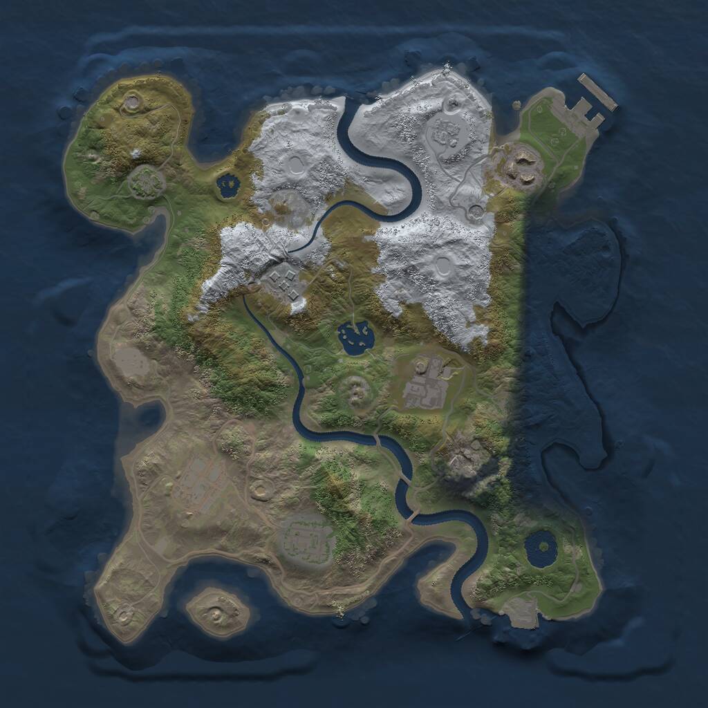 Rust Map: Procedural Map, Size: 3000, Seed: 652472, 11 Monuments
