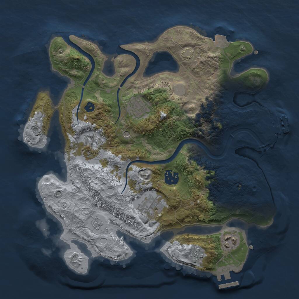 Rust Map: Procedural Map, Size: 3000, Seed: 784278685, 12 Monuments