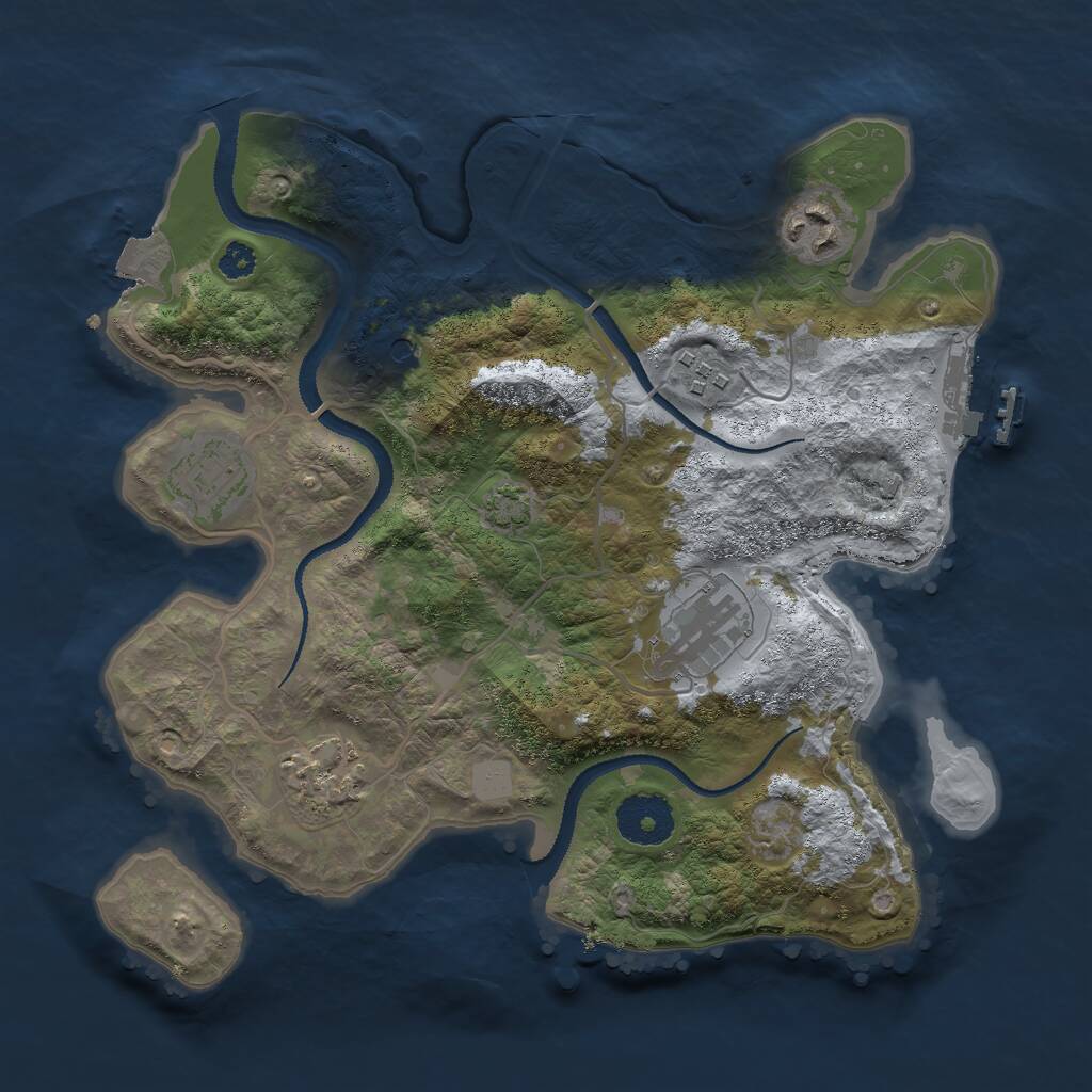 Rust Map: Procedural Map, Size: 3000, Seed: 490500992, 9 Monuments